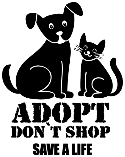 Dog And Cat don't shop save a life T-ShirtAdopt, animals, cat, dog, Ladies, Mens, Unisex