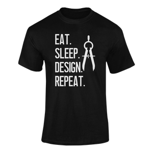 Gift Idea Eat Sleep Design Repeat T-Shirtarchitect, designs, eat, funny, Ladies, Mens, sleep, Unisex