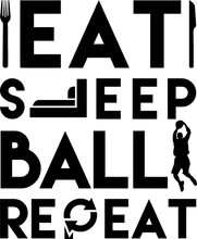 Load image into Gallery viewer, Eat sleep ball repeat T-Shirtbaseball, basketball, food, Football, Hockey, Ladies, Mens, softball, sport, tennis, Unisex
