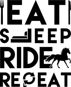 Eat sleep ride repeat T-Shirteat, fast food, food, horse, horses, Ladies, Mens, race, ride, sleep, Unisex