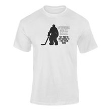 Load image into Gallery viewer, Everyone Needs Goals But You&#39;re Not Going To Find Them Here 2 T-ShirtLadies, Mens, Unisex, Wolves Ice Hockey
