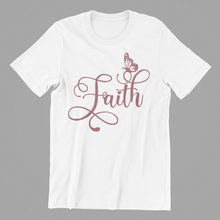 Load image into Gallery viewer, Faith Butterfly T-shirtButterfly, christian, family, Ladies, Mens, motivation, Unisex
