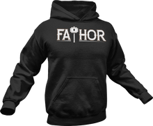 Load image into Gallery viewer, Fathor printed on a black T-Shirt
