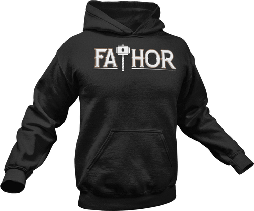Fathor printed on a black T-Shirt