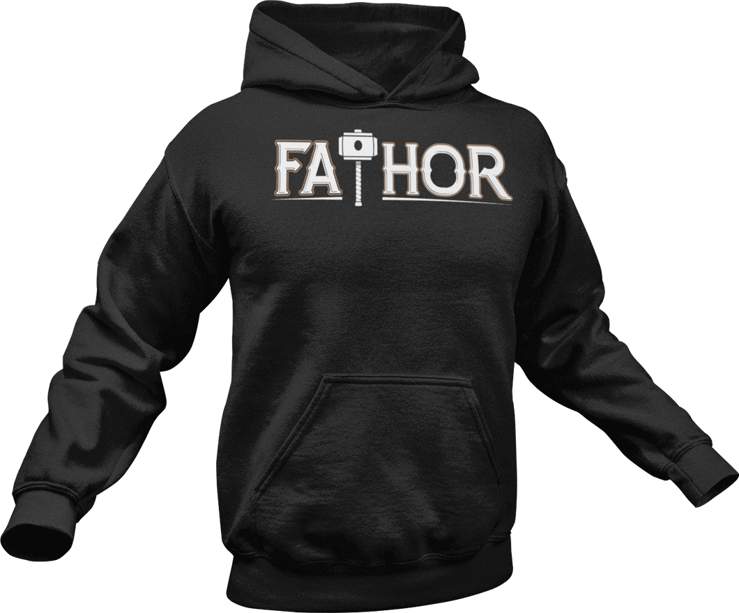 Fathor printed on a black T-Shirt