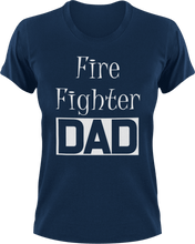 Load image into Gallery viewer, Firefighter DAD T-Shirtanimals, cool dad, dad, fire, Firefighter, firefighter mom, fireman, firetruck, Mens, Unisex
