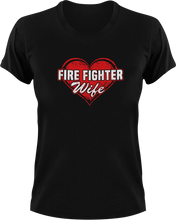 Load image into Gallery viewer, Firefighter Wife T-Shirtcampfire, fire, fire fighter wife, Firefighter, firefighter mom, fireman, firetruck, Ladies, Mens, Unisex
