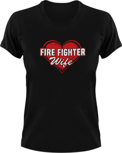 Firefighter Wife T-Shirtcampfire, fire, fire fighter wife, Firefighter, firefighter mom, fireman, firetruck, Ladies, Mens, Unisex