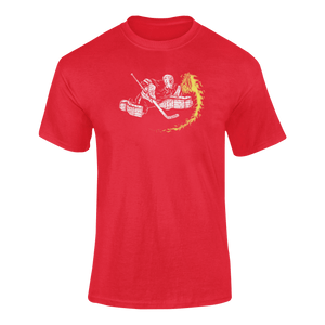 Fire Goalie T-ShirtLadies, Mens, Unisex, Wolves Ice Hockey