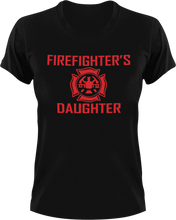 Load image into Gallery viewer, Firefighter daughter T-Shirtdaughter, Firefighter, fireman, girl, girlfriend, Ladies, Mens, Unisex, wife
