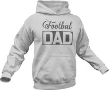 Load image into Gallery viewer, Footbal dad printed on a grey melange Hoodie
