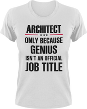 Load image into Gallery viewer, Genius Architect T-Shirtarchitect, Genius, Ladies, Mens, Unisex
