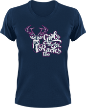 Load image into Gallery viewer, Girls like big racks too T-Shirthunting, Ladies, Mens, Unisex
