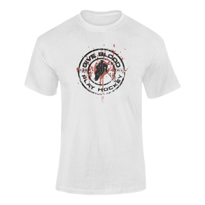 Give Blood Play Hockey T-ShirtLadies, Mens, Unisex, Wolves Ice Hockey