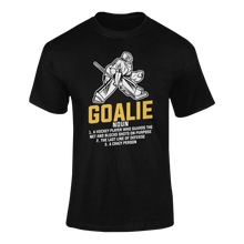 Load image into Gallery viewer, Goalie Description T-ShirtLadies, Mens, Unisex, Wolves Ice Hockey
