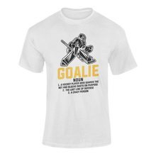 Load image into Gallery viewer, Goalie Description T-ShirtLadies, Mens, Unisex, Wolves Ice Hockey
