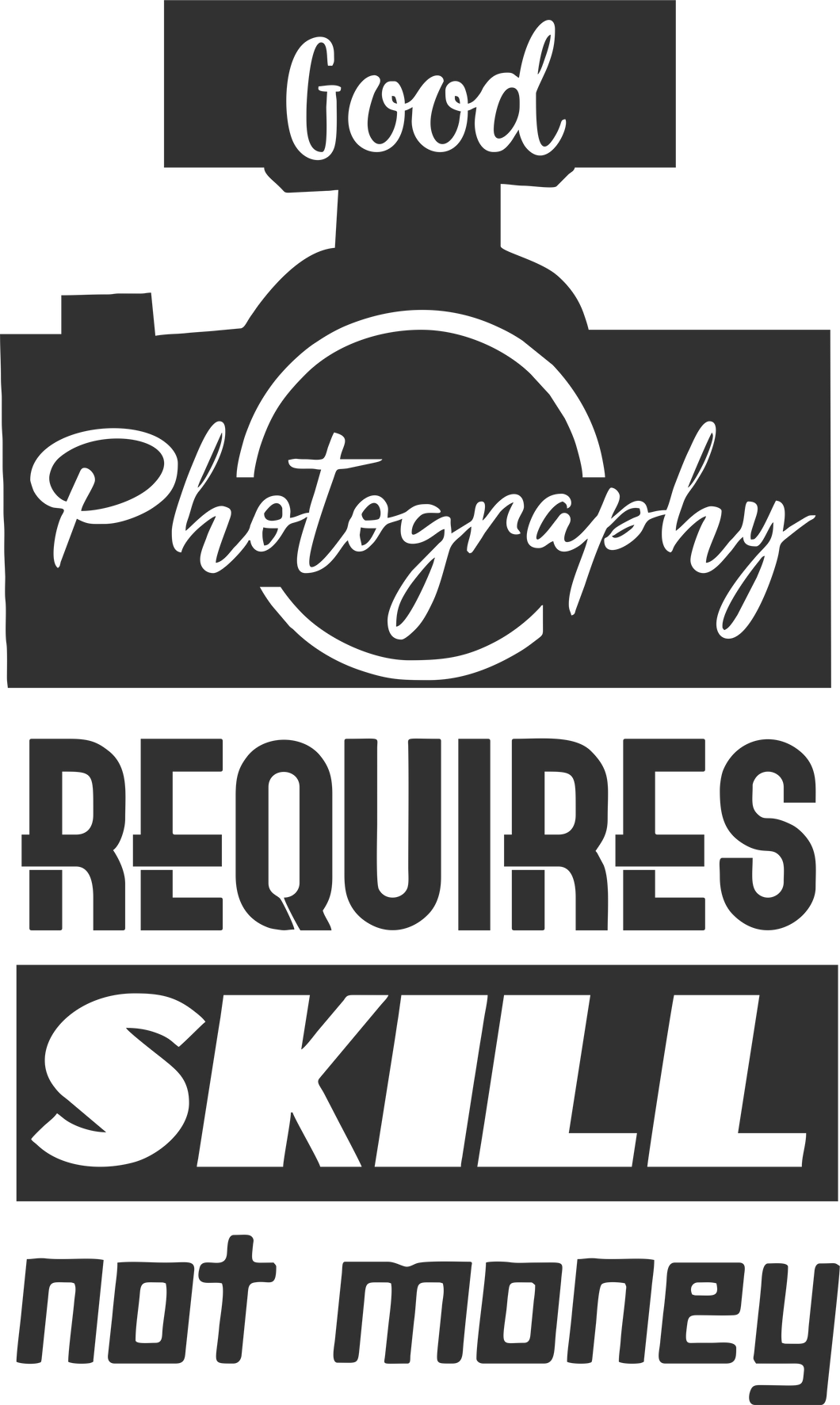 Good photography requires skill not money T-ShirtLadies, Mens, photo, photographer, photography, photoshop, skill, Unisex