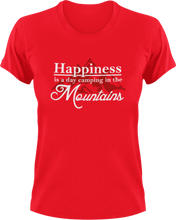 Load image into Gallery viewer, Happiness is a day camping in the mountains T-ShirtAdventure, camping, happiness, happy, Ladies, Mens, mountains, Unisex
