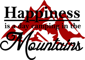 Happiness is a day camping in the mountains T-ShirtAdventure, camping, happiness, happy, Ladies, Mens, mountains, Unisex