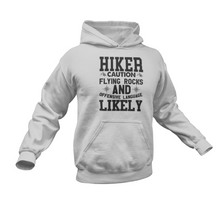Load image into Gallery viewer, Hiker Caution Flying Rocks Hoodie
