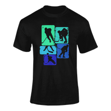 Load image into Gallery viewer, Hockey Player Blocks T-ShirtLadies, Mens, Unisex, Wolves Ice Hockey
