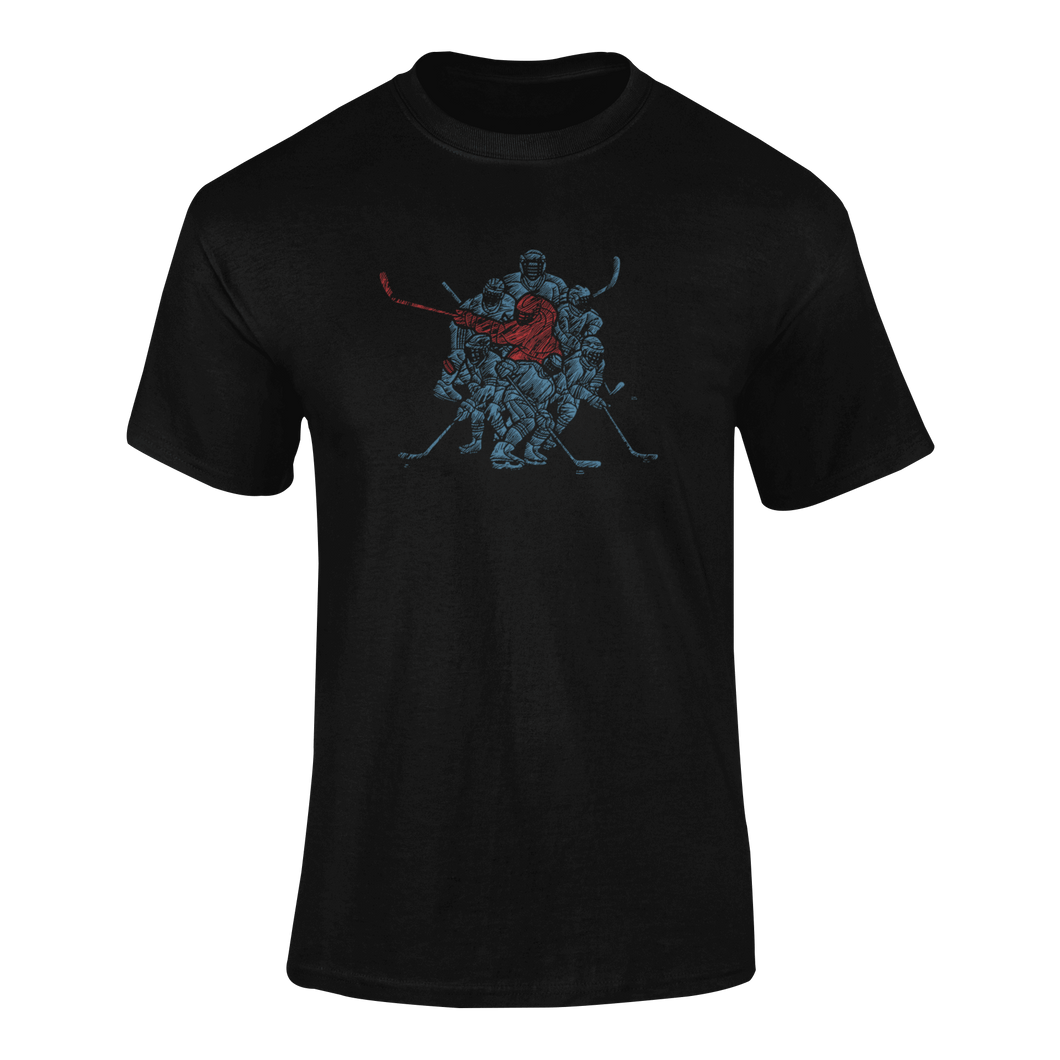 Hockey Player Silhouette T-Shirt 2Ladies, Mens, Unisex, Wolves Ice Hockey