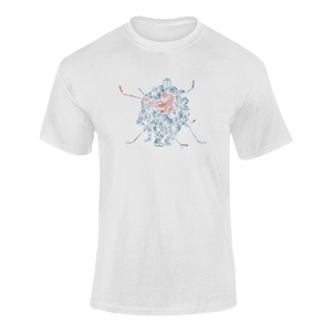 Hockey Player Silhouette T-Shirt 2Ladies, Mens, Unisex, Wolves Ice Hockey