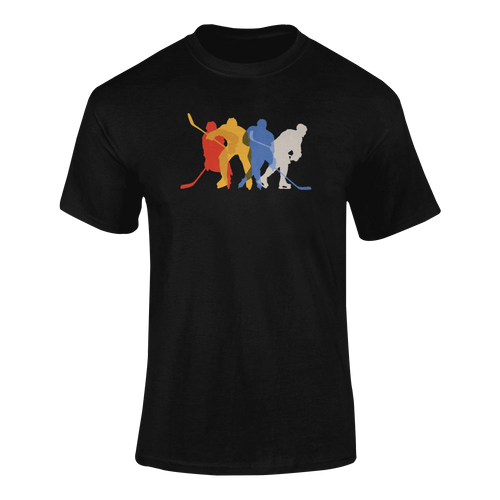 Hockey Player Silhouette T-ShirtLadies, Mens, Unisex, Wolves Ice Hockey