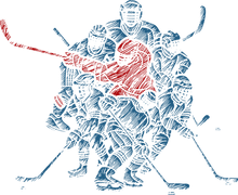 Load image into Gallery viewer, Hockey Player Silhouette T-Shirt 2Ladies, Mens, Unisex, Wolves Ice Hockey
