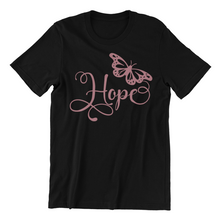 Load image into Gallery viewer, Hope Butterfly T-shirtButterfly, christian, family, Ladies, Mens, motivation, Unisex
