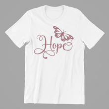 Load image into Gallery viewer, Hope Butterfly T-shirtButterfly, christian, family, Ladies, Mens, motivation, Unisex
