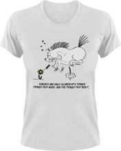 Load image into Gallery viewer, Horses are only scared of 2 things T-Shirtfantasy, horses, Ladies, Mens, unicorn, Unisex
