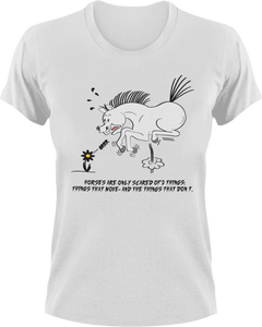 Horses are only scared of 2 things T-Shirtfantasy, horses, Ladies, Mens, unicorn, Unisex