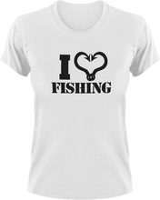 Load image into Gallery viewer, I Love Fishing T-Shirtfish, fisherman, fishing, Ladies, love, Mens, Unisex
