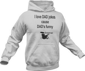 I love dad jokes cause dad's funny printed on a grey melange Hoodie