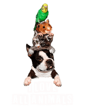 Load image into Gallery viewer, I Love All Animals T-Shirtanimals, bird, cat, dog, hamster, Ladies, love, Mens, pets, Unisex
