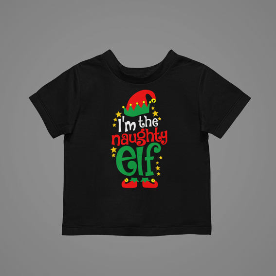 I'm the naughty Elf T-shirtboy, christmas, funny, girl, kids, neice, nephew