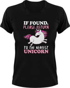 If Found Please Return To The nearest Unicorn T-Shirtfantasy, Ladies, Mens, unicorn, Unicorns, Unisex