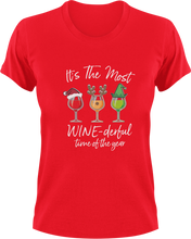 Load image into Gallery viewer, It&#39;s The Most Wine-Derful Time Of The Year T-Shirtchristmas, Ladies, Mens, Unisex, wine
