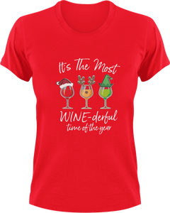 It's The Most Wine-Derful Time Of The Year T-Shirtchristmas, Ladies, Mens, Unisex, wine