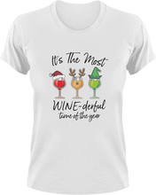 Load image into Gallery viewer, It&#39;s The Most Wine-Derful Time Of The Year T-Shirtchristmas, Ladies, Mens, Unisex, wine
