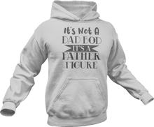 Load image into Gallery viewer, It&#39;s not a dad bod it&#39;s a father figure printed on a grey melange Hoodie
