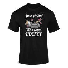 Load image into Gallery viewer, Just A Girl Who Loves Hockey T-ShirtLadies, Mens, Unisex, Wolves Ice Hockey
