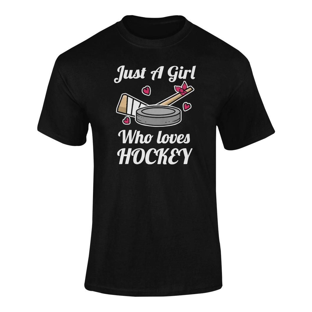Just A Girl Who Loves Hockey T-ShirtLadies, Mens, Unisex, Wolves Ice Hockey