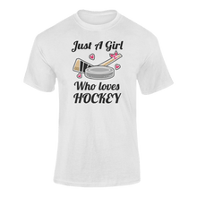 Load image into Gallery viewer, Just A Girl Who Loves Hockey T-ShirtLadies, Mens, Unisex, Wolves Ice Hockey
