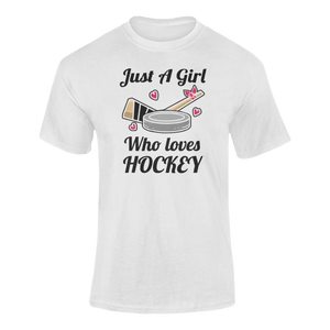 Just A Girl Who Loves Hockey T-ShirtLadies, Mens, Unisex, Wolves Ice Hockey