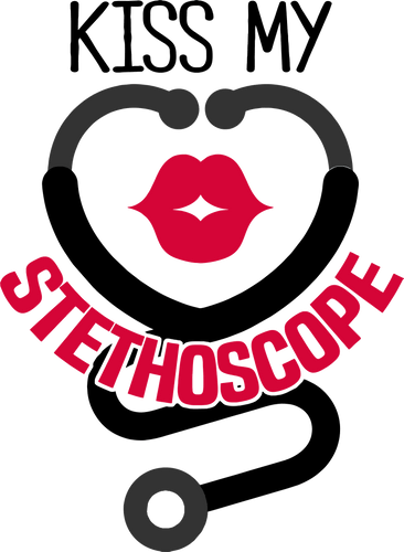 Kiss my stethoscope T-Shirtdoctor, Ladies, Mens, music, nurse, Unisex