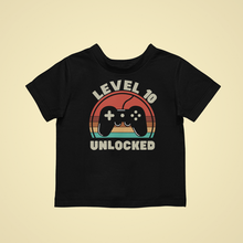 Load image into Gallery viewer, Level 10 unlocked Birthday T-shirtbirthday, boy, gamer, girl, kids, neice, nephew
