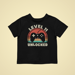 Level 11 unlocked Birthday T-shirtbirthday, boy, gamer, girl, kids, neice, nephew