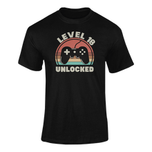 Load image into Gallery viewer, Level 18 Unlocked Birthday Gaming T-Shirtbirthday, birthday gift, Ladies, Mens, Unisex
